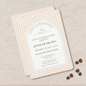 Gingham Love Is Brewing Coffee Bridal Shower 招待状