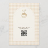 Gingham Love is Brewing QR Code Bridal Shower 招待状 (裏面)