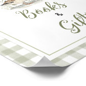 Gingham Mallard Duck Baby Books and Gifts Sign ポスター (角)