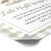 Gingham Mallard Duck Baby Late Night Diapers Sign ポスター (角)