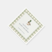 Gingham Mallard Duck Baby Shower Party スタンダードカクテルナプキン (角)