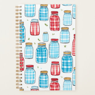Gingham Mason Jar Pattern – Country Kitchen Charm プランナー手帳
