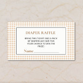 Gingham Neutral Diaper Raffle Tickets Baby Shower エンクロージャーカード