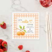 Gingham Orange Baby Shower スタンダードカクテルナプキン (インサイチュ)