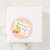 Gingham Orange Baby Shower フェイバータグ (インサイチュ)