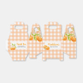 Gingham Orange Baby Shower フェイバーボックス (折り畳みなし)