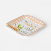 Gingham Orange Baby Shower ペーパープレート (傾斜あり)