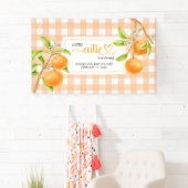 Gingham Orange Baby Shower 横断幕 (インサイチュ)