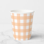 Gingham Orange Baby Shower 紙コップ (裏面)