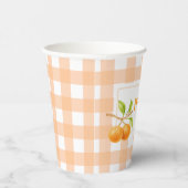 Gingham Orange Baby Shower 紙コップ (右)