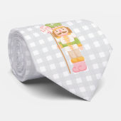 Gingham Pastel Nutcracker Monogram ネクタイ (ロール)