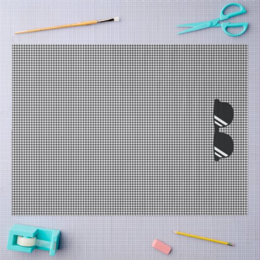 Gingham Pattern Black White Cool Sunglasses Fun 薄葉紙 (クラフト)