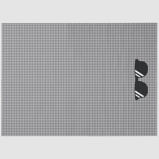 Gingham Pattern Black White Cool Sunglasses Fun 薄葉紙 (正面)