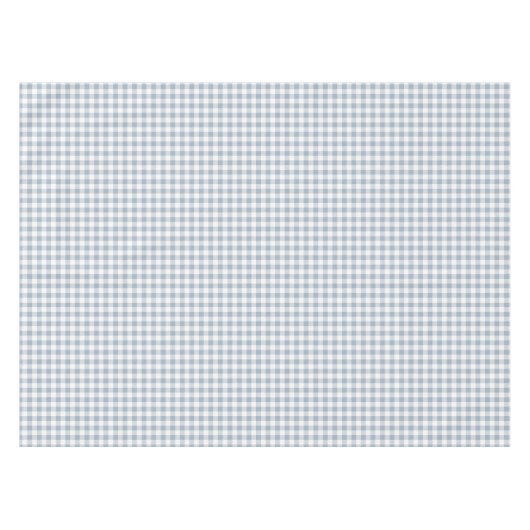 Gingham Pattern Coastal Checkered White Muted Blue テーブルクロス (正面(横))