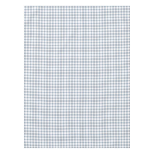 Gingham Pattern Coastal Checkered White Muted Blue テーブルクロス (正面)