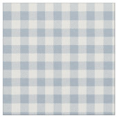 Gingham Pattern Coastal Checkered White Muted Blue ファブリック (クローズアップ)