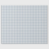 Gingham Pattern Coastal Checkered White Muted Blue ラッピングペーパー (フラット)
