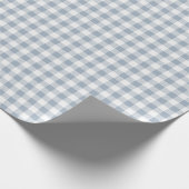 Gingham Pattern Coastal Checkered White Muted Blue ラッピングペーパー (角)