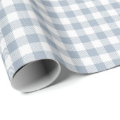 Gingham Pattern Coastal Checkered White Muted Blue ラッピングペーパー (ロールコーナー)
