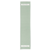 Gingham Pattern in Green with double Family Name ショートテーブルランナー (正面)