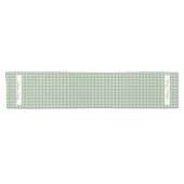 Gingham Pattern in Green with double Family Name ショートテーブルランナー (横)