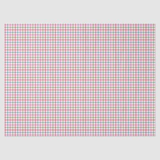 Gingham Pattern in Pink, Red, Green and Turquoise 薄葉紙 (正面)