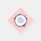 Gingham Picnic Modern Cute CUSTOM BIRTHDAY PARTY スタンダードカクテルナプキン (角)
