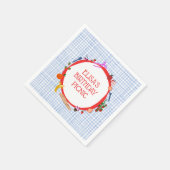 Gingham Picnic Modern Cute CUSTOM BIRTHDAY PARTY スタンダードカクテルナプキン (角)