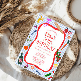 Gingham Picnic Modern Cute CUSTOM BIRTHDAY PARTY 招待状