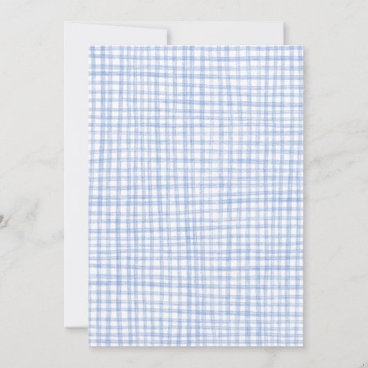 Gingham Picnic Modern Cute CUSTOM BIRTHDAY PARTY 招待状 (裏面)