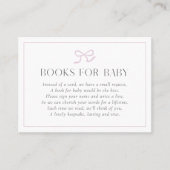 Gingham Pink Bow Baby Girl Baby Shower Books for B 名刺 (正面)