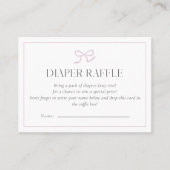 Gingham Pink Bow Baby Girl Baby Shower Diaper Raff 名刺 (正面)