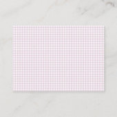 Gingham Pink Bow Baby Girl Baby Shower Diaper Raff 名刺 (裏面)