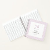 Gingham Pink Bow Baby Girl Baby Shower Guest Book ノートブック (内部)
