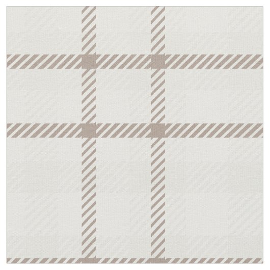 Gingham plaid neutral coffee latte stripes  ファブリック (クローズアップ)
