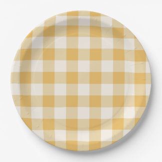 Gingham Plaid Plates ペーパープレート