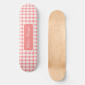 Gingham Recipes Blush Pink Check Cute Feminine スケートボード (正面)