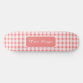 Gingham Recipes Blush Pink Check Cute Feminine スケートボード (横)