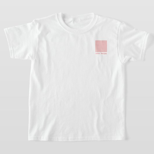 Gingham Recipes Blush Pink Check Cute Feminine Tシャツ (レイダウン)