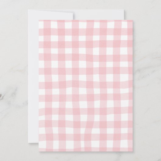 Gingham Red Ladybug Baby Shower Invitation 招待状 (裏面)