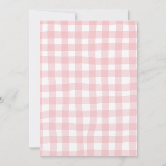 Gingham Red Lovebug Baby Shower 招待状 (裏面)