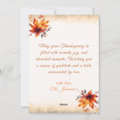 Gingham Rustic Vintage Thanksgiving Greeting Card シーズンカード (裏面)