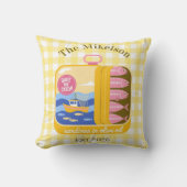 Gingham Sardines Custom Family Name クッション (正面)