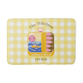 Gingham Sardines Custom Family Name バスマット (正面)