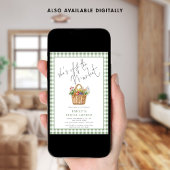 Gingham She's off the Market Scriptブライダルシャワー 招待状