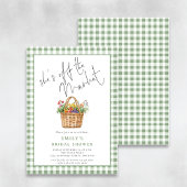 Gingham She's off the Market Scriptブライダルシャワー 招待状
