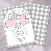 Gingham Some Bunny Is One Birthday Personalized 招待状