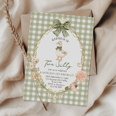 Gingham Two Silly Goose 2nd Birthday Invitation 招待状