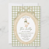 Gingham Two Silly Goose 2nd Birthday Invitation 招待状 (正面)