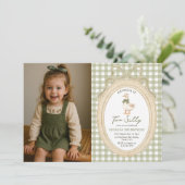 Gingham Two Silly Goose 2nd Birthday Photo 招待状 (スタンド正面)